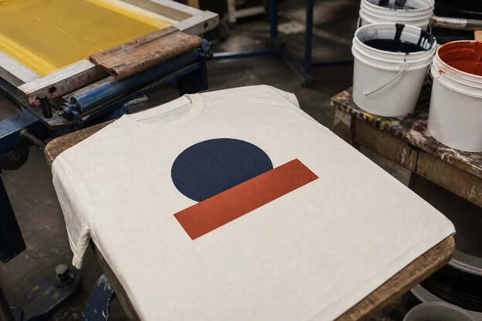 Impresión de tinta plastitex sobre fondo claro
